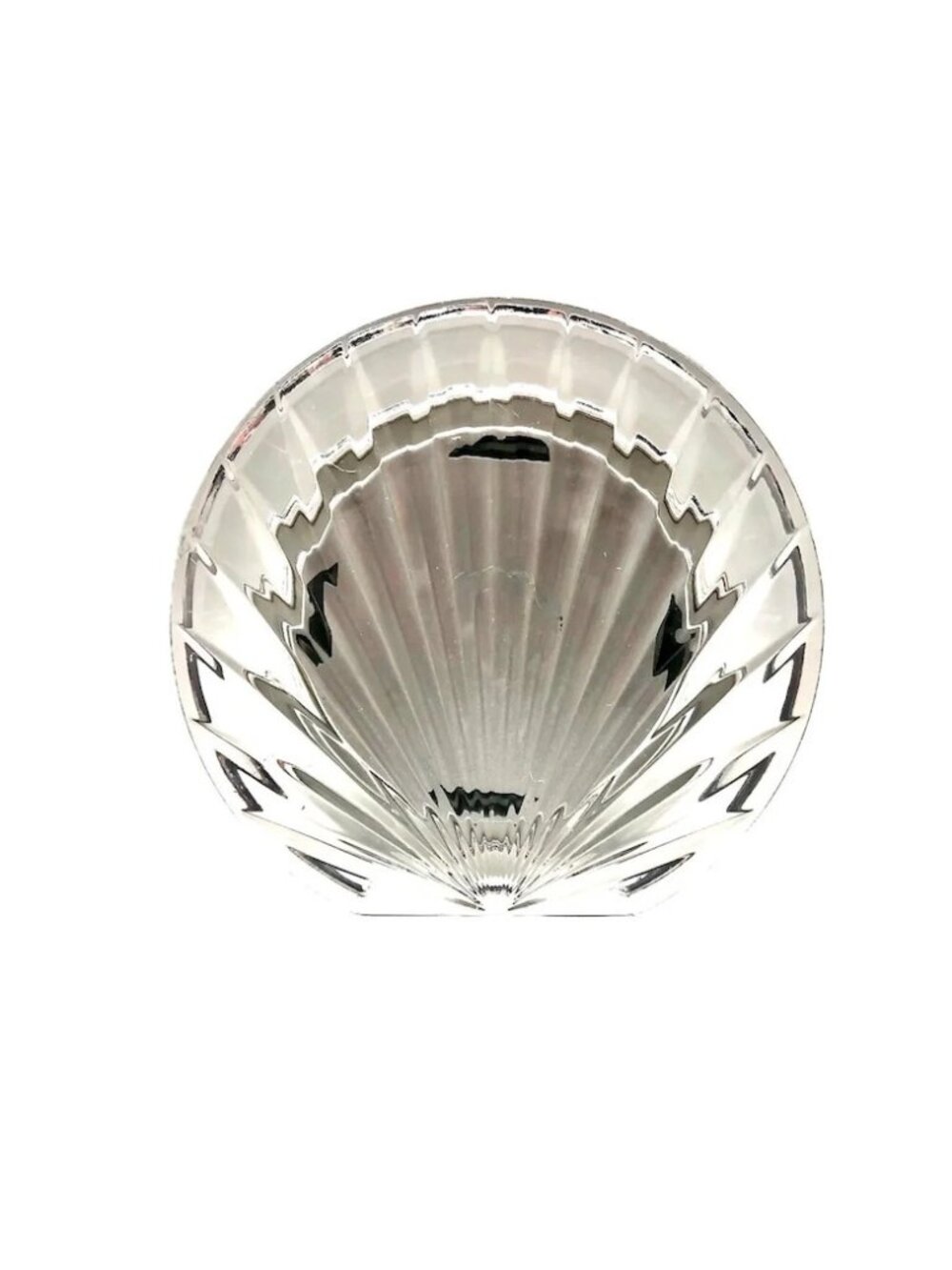 Mikasa Crystal Table Clock Shell Vintage 1980s